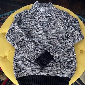 Philosophy Black and White Knit Turtleneck Sweater